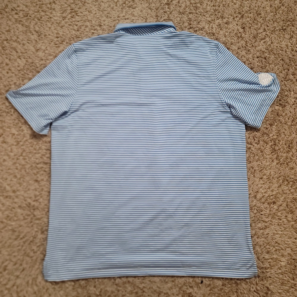 Vineyard‎ Vines Polo Shirt Mens 2XL Blue Striped Sporting KC Performance Golf - Picture 7 of 7